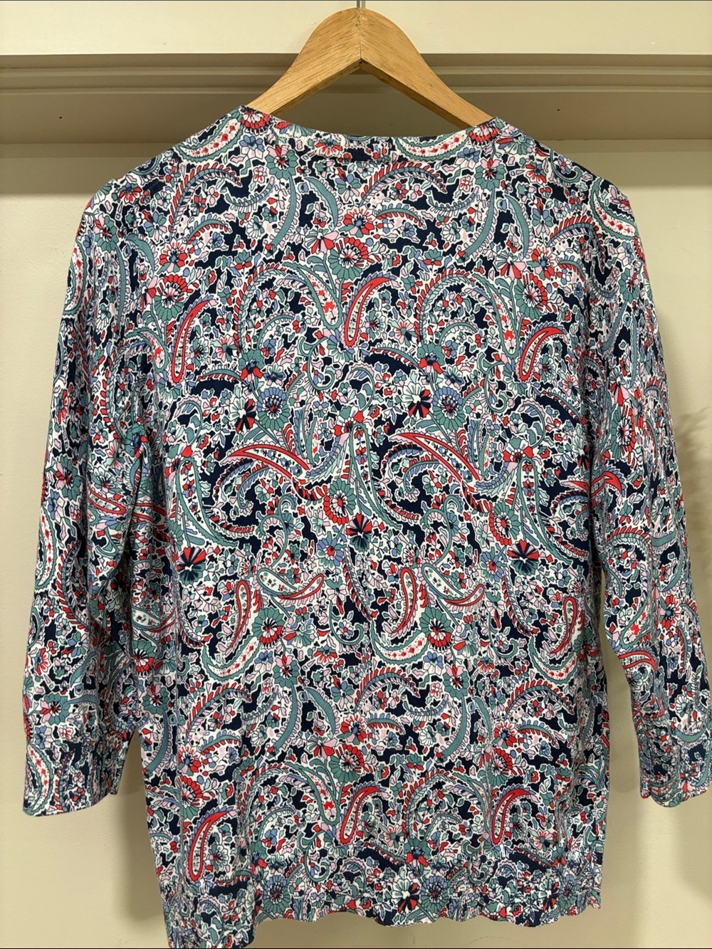 Talbots Cotton Paisley Cardigan, Size L, NWT - Picture 3 of 11